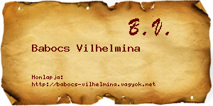 Babocs Vilhelmina névjegykártya